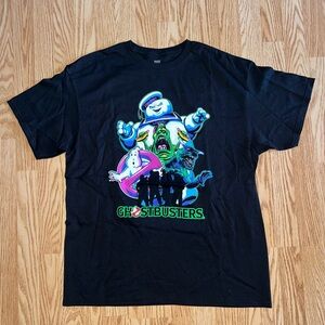 Unisex Black Ghostbusters T Shirt The Real Gb Nostalgic Sz XL